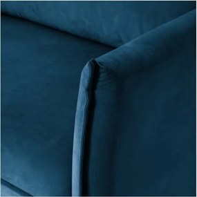 Divano blu scuro con rivestimento in velluto 203 cm Juli – Ropez