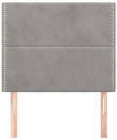 Testiera 2 pz grigio chiaro 80x5x78/88 cm in velluto