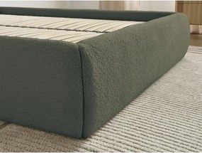 Letto matrimoniale imbottito verde scuro con contenitore/senza testiera con rete inclusa 160x200 cm Inera – Bobochic Paris