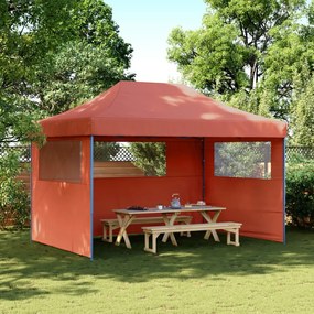 Tendone Per Feste Pieghevole Pop-up Con 3 Pareti Terracotta /