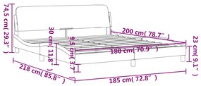 Giroletto con Testiera Bianco 180x200 cm in Similpelle