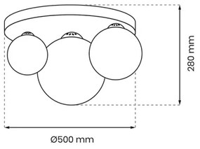 Plafoniera REFLEX 2xE14/40W/230V + 1xE27/60W/230V
