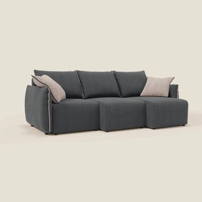 Flexar divano con 3 sedute allungabili schienale in piuma d'oca in bouclé impermeabile T07 antracite - rosa
