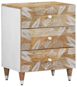 Comodino 50x33x60 Cm İn Legno Massello Di Mango /