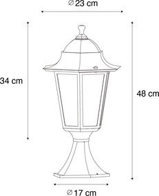 Base lanterna classica da esterno verde scuro IP44 - New Orleans