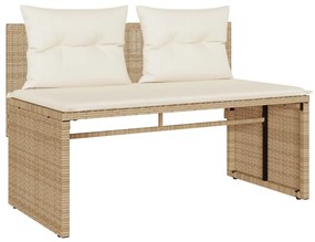 Set divano da giardino 4 pz con cuscini beige in polyrattan