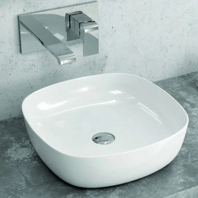 Kamalu - Lavandino da appoggio piccolo in ceramica bianca | Litos-0375