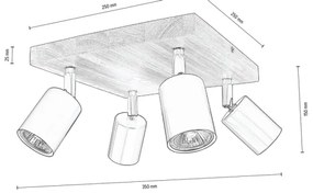 Spot-Light DO2910451 - Faretto da binario MANARA 4xGU10/5W/230V pino