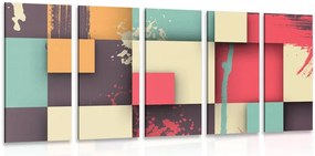 Quadri 5 pezzi – Texture astratta