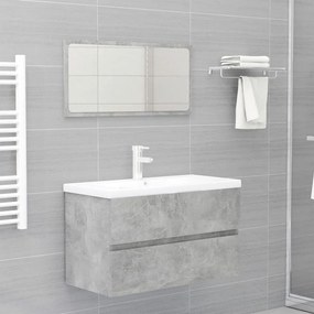 Set Mobili Da Bagno Grigio Cemento İn Legno Multistrato /