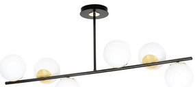 Plafoniera Contemporaneo Vishnu Acciaio Nero Oro 6 Luci E14 Ip20