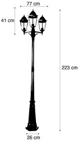 Lanterna da esterno rustica verde scuro 3 luci IP44 - New Orleans