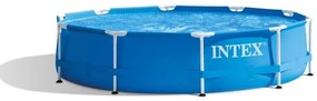 Intex - 28202NP – Piscina Fuori Terra Metal Frame Rotonda, Pompa Filtro 1250 L/h, 4485 l, Acciaio e pvc, Blu, 305x76 cm