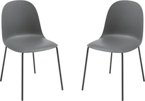 Sedia in polipropilene Grigio Scuro con gambe in metallo - FOX 2 sedie