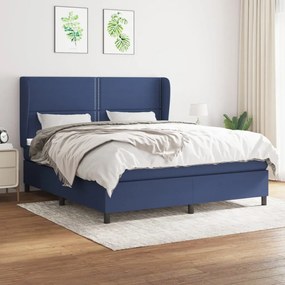 Giroletto A Molle Con Materasso Blu 160x200 Cm İn Tessuto /