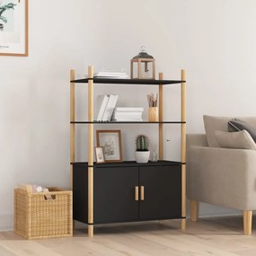 Credenza Nera 80x40x121 Cm İn Legno Multistrato /