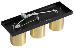 Faretto da soffitto moderno nero con oro 3 luci - Tubo