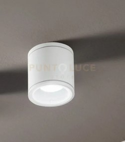 Plafoniera per esterni jubo 1 luce attacco gu10 bianco d.9cm