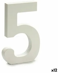 Numeri 5 Legno Bianco (1,8 x 21 x 17 cm) (12 Unità)