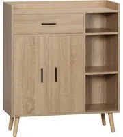 EASYCOMFORT Credenza Moderna Multiuso con Armadietto e Cassetto in Legno 80x30x96.5cm