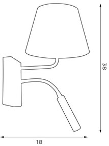 Lampada da parete ARDEN 1xE27/60W + 1xG9/8W nera/oro