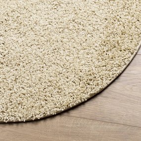 Tappeto Shaggy a Pelo Lungo Moderno Oro Ø 120 cm