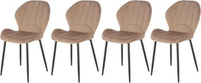 Set di 4 sedie K538 velluto beige