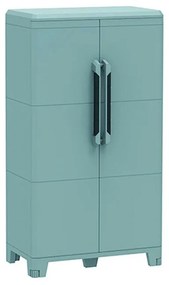 Armadio basso Trasforming Modular 3 in resina, grigio L 78 x H 143 x P 44 cm, 2 ante, adatto per interno/esterno