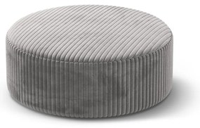 Poggiapiedi grigio chiaro con rivestimento in velluto a coste Dia – Micadoni