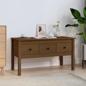 Tavolino Da Salotto Ambra 102x49x55cm İn Legno Massello Di Pino /