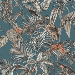 Carta Da Parati Bird-of-paradise Blu /