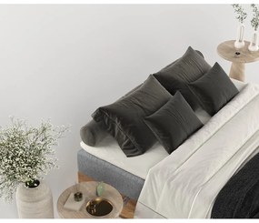 Letto boxspring con contenitore in grigio-naturale 140x200 cm Faro - Maison de Rêve