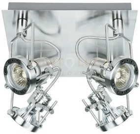 Spot led techno nickel 4 luci attacco gu10 led 5w 400lm 2700k 23x26...