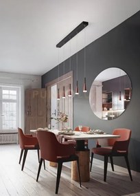 Sospensione in alluminio nero bianco 5 luci cone led 35w 3000k cri?...