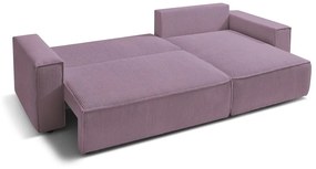 Divano letto a coste rosa ad angolo variabile Nihad - Bobochic Paris