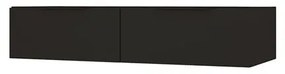 Mobile da bagno sotto lavabo BADEN HAUS Modula nero laccato opaco L 120 x H 25 x P 44 cm 1 cassetto, lavabo non incluso