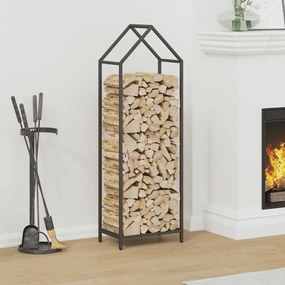 Rastrelliera Per Legna Da Ardere Nera 40x25x120 Cm /