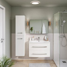 Pensile bagno Perla grigio in vetro SENSEA, 2 ante apertura da sinistra P 15 x L 77.5 x H 60 cm