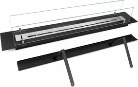Bruciatore per camino a bioetanolo da incasso con vetri biocamino da120 cm