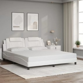 Giroletto Con Testiera Bianco 180x200 Cm İn Similpelle /