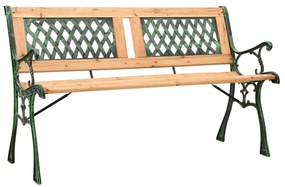 Panchina da giardino 122 cm in ghisa e legno massello di abete