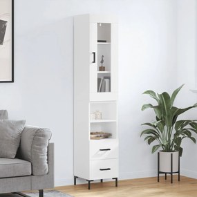 Credenza bianca 34,5x34x180 cm in legno multistrato