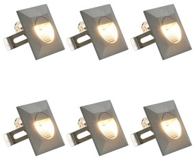 Lampade Da Parete Da Esterno A Led 6 Pz 5 W Argento Quadrate /