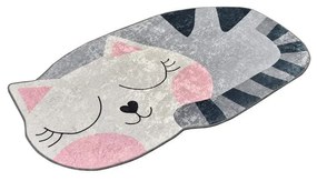 Tappeto antiscivolo grigio per bambini , 100 x 160 cm Big Cat - Conceptum Hypnose
