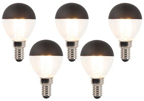 Set di 5 lampadine a filamento LED dimmerabili E14 P45 nere 300lm 2700K