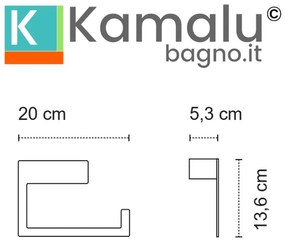 Kamalu - portasciugamani ad angolo in acciaio inox finitura nera opaca | nuevo-n