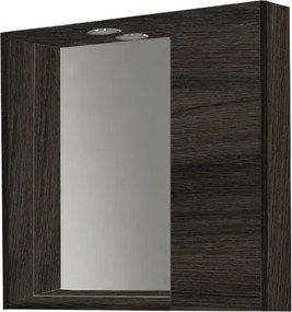 Specchiera bagno 60 cm 1 anta liscia e luce LED Olmo Caffč