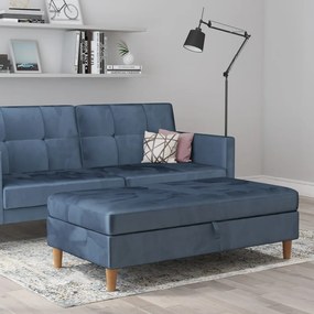 Poggiapiedi in velluto blu Lilly - Støraa