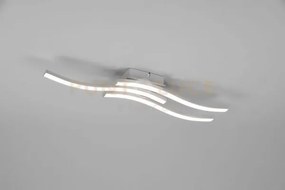 Plafoniera route led 3 bacchette ondulate l.54cm acciaio satinato r...