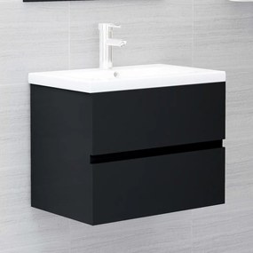 Set mobili da bagno nero in truciolato